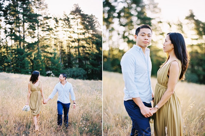 dusk engagement photo's in Daylesford very soft light