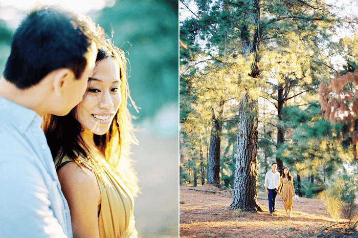 engagement photo's in Daylesford shot on kodak portra 800