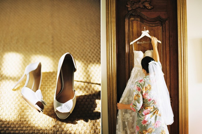 bride getting ready pre ceremony at campbell point house