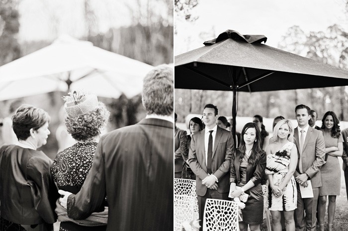 family friends and guests at wedding ceremony