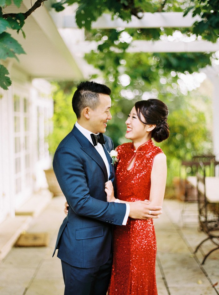 chinese couple after the tea ceremony at daylesford wedding