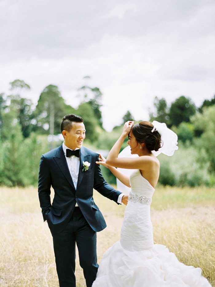 groom sees bride first look daylesford wedding