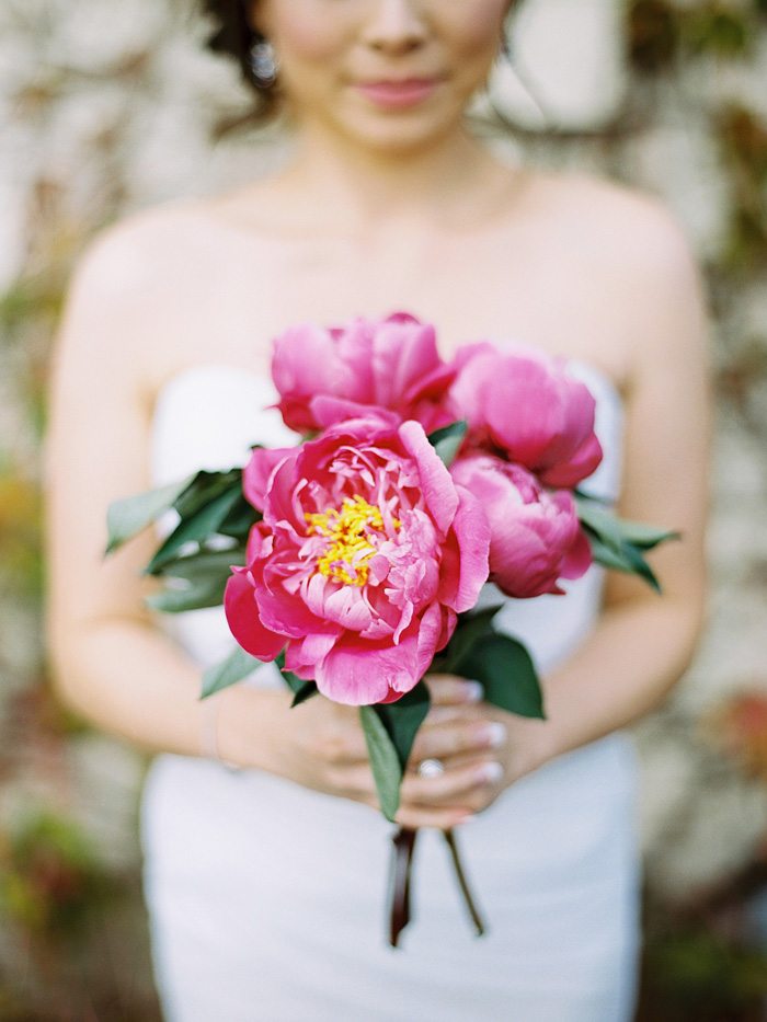 Joans wedding bouquet made out of peonies