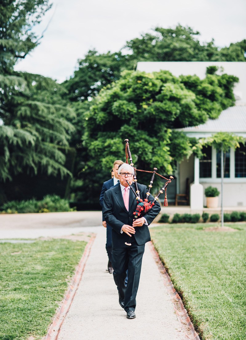 father at wedding bagpipes