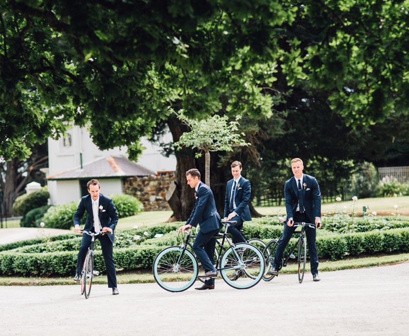 groomsmen at wedding ceremony