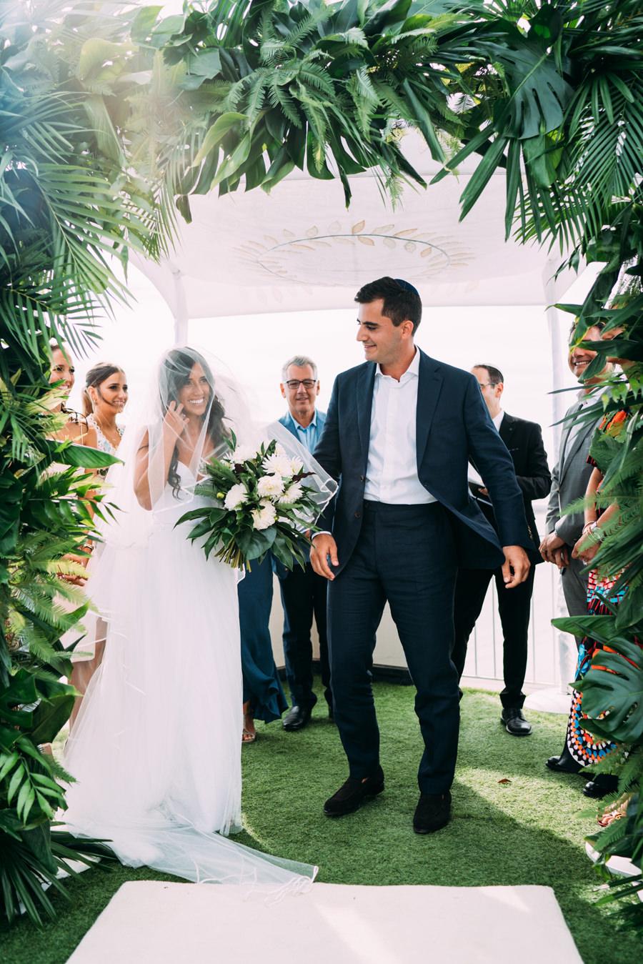 Chuppah greenery wedding arrangement