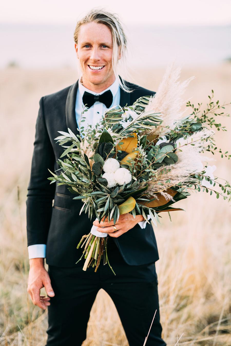 hand picked rustic wedding bouquet floral arrangement