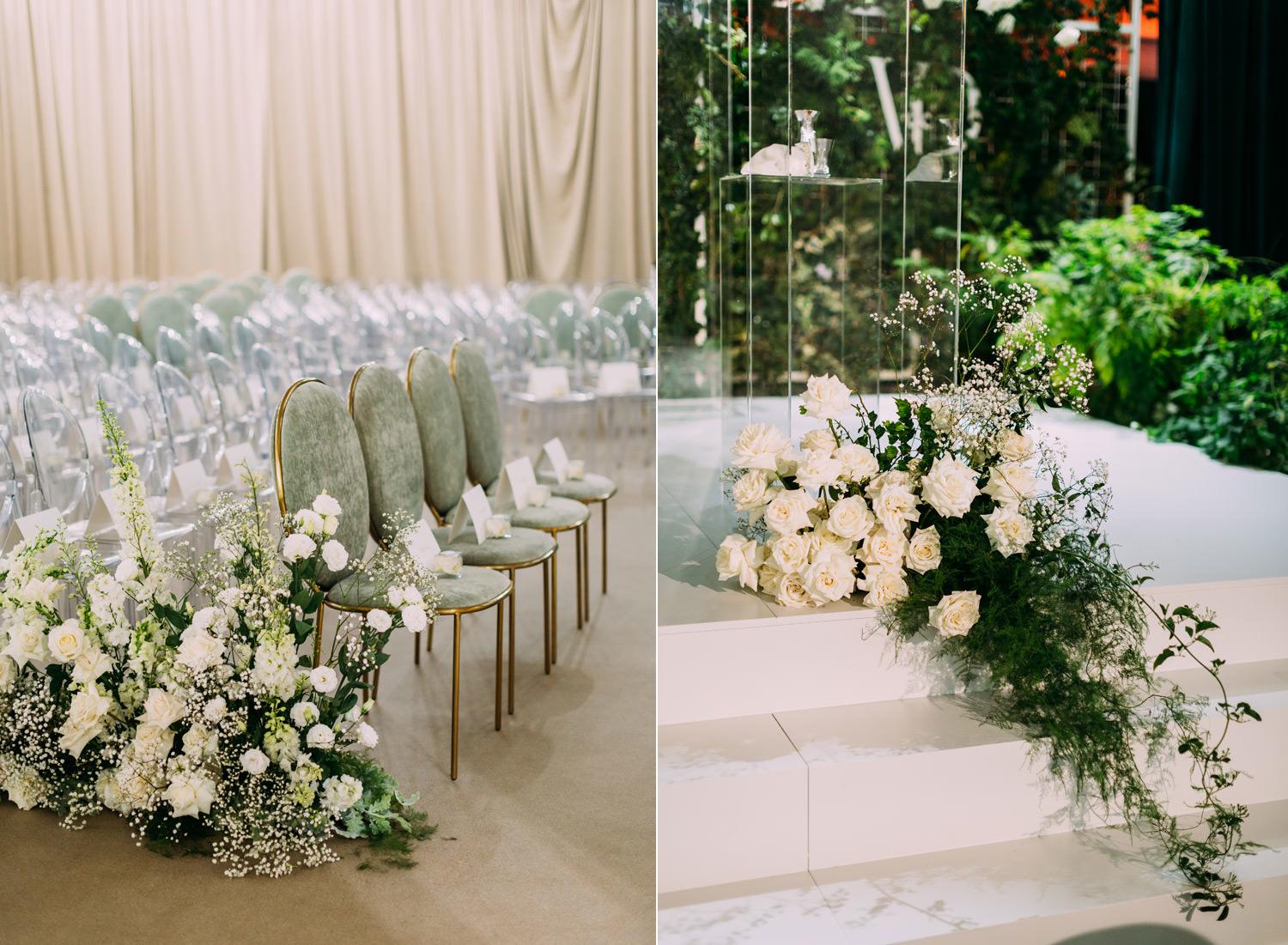 white roses wedding luxury