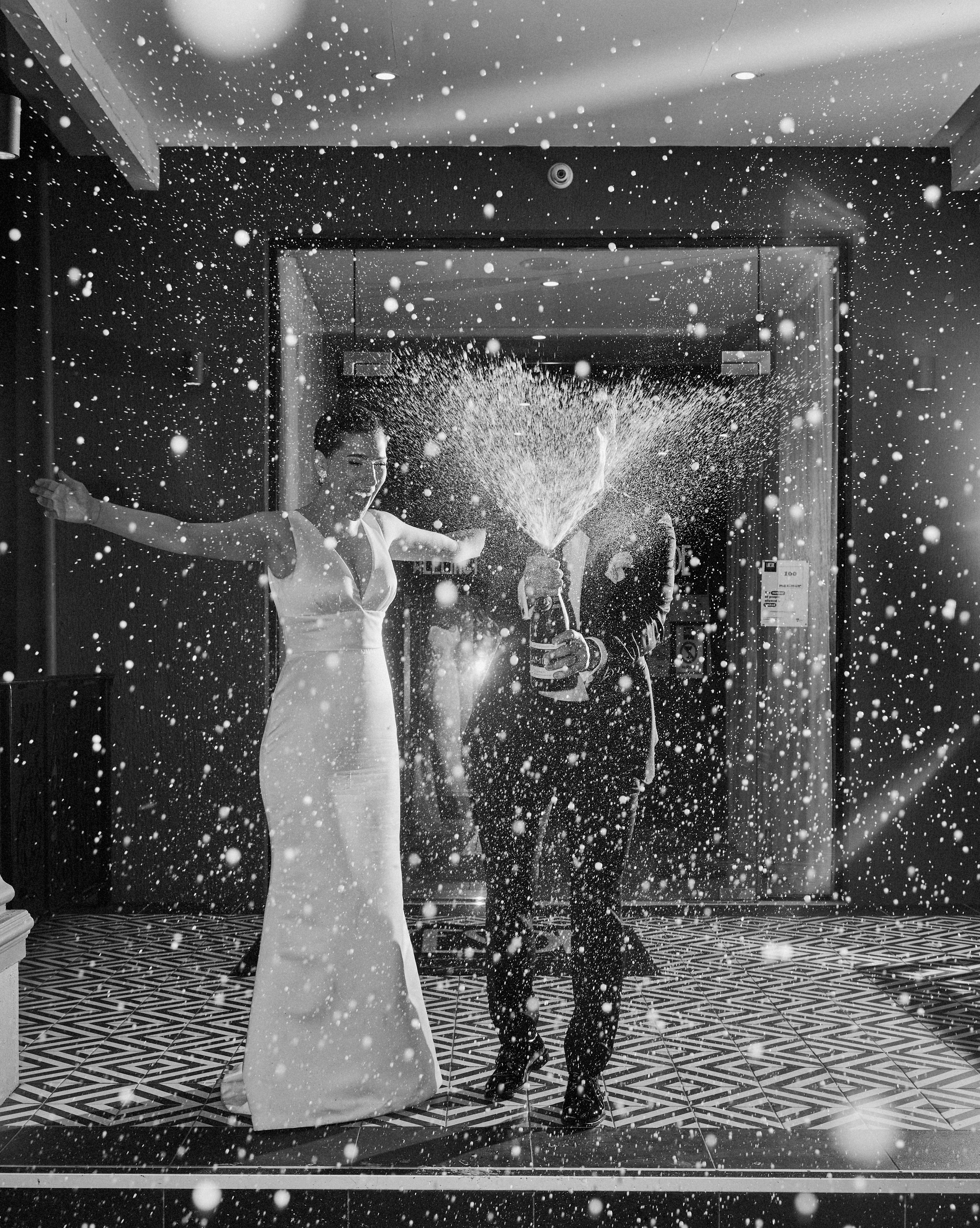 champagne wedding photo