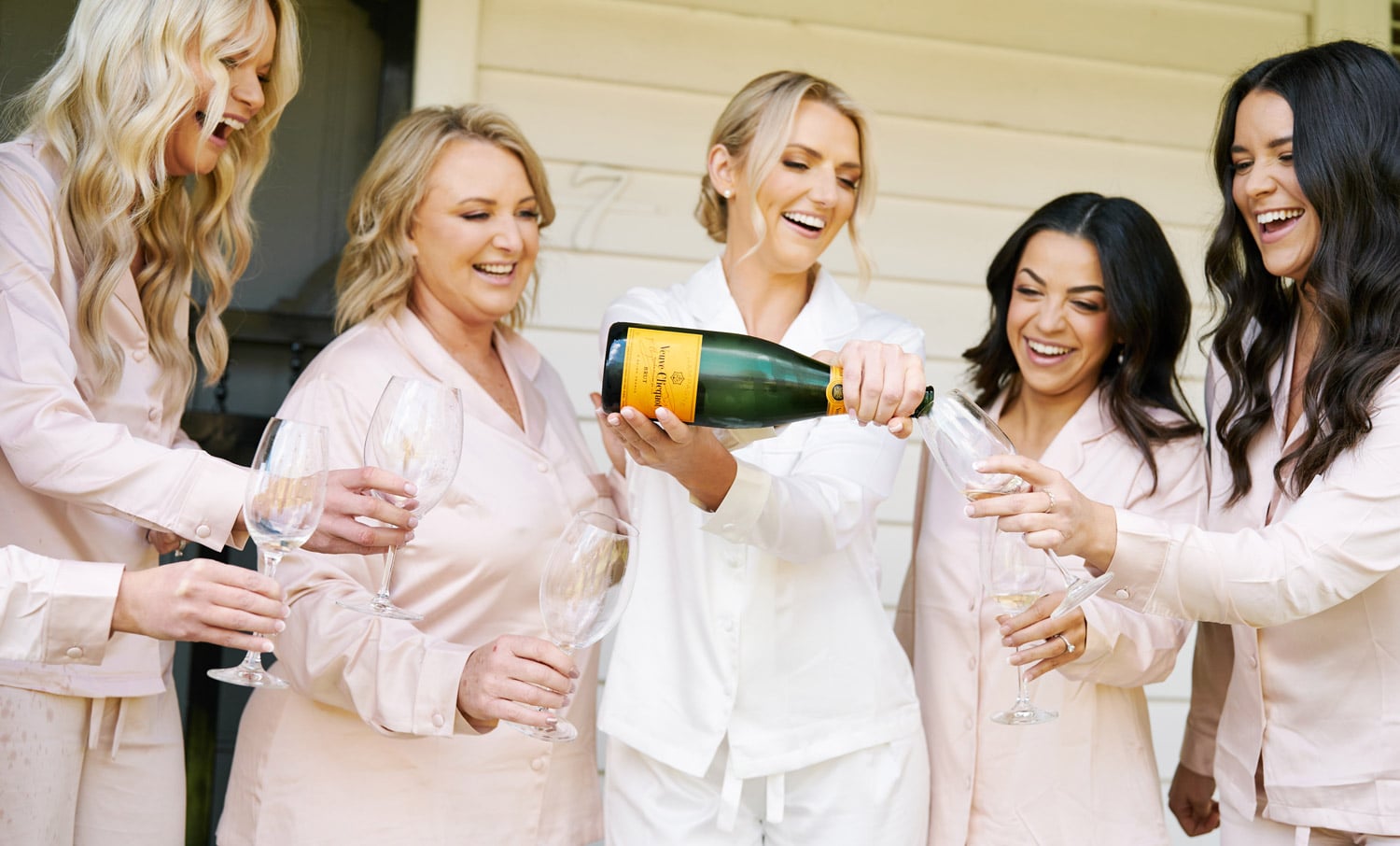 Yarra Valley Wedding at Coombe champagne bridesmaids